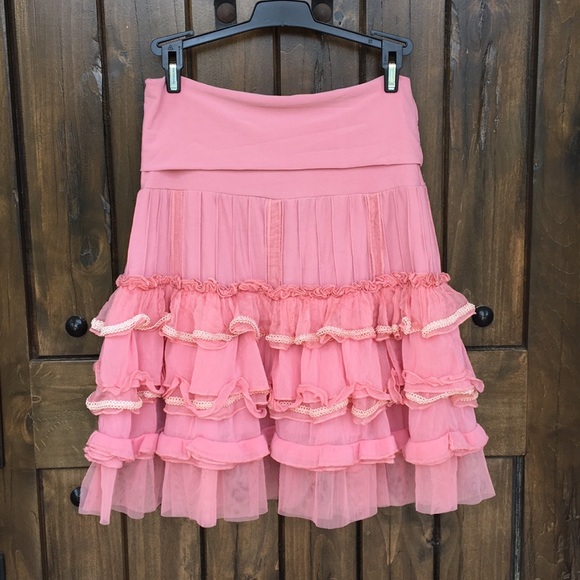 Ariella Dresses & Skirts - Ariella Pink Ruffle Skirt Fits S M L